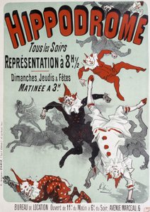 Cirkuszelőadás a Hippodromban – Jules Chéret plakátja, 19. század vége alkotó: Jules Cheret