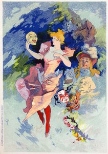 Vígjáték-allegória, 19. század vége (illusztráció) alkotó: Jules Cheret
