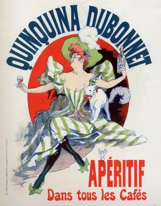 Étel és ital. Quinquina Dubonnet aperitif. Plakát Jules Cheret, Franciaország alkotó: Jules Cheret