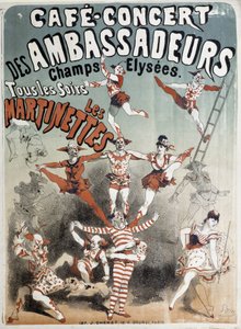 Martinettes a Cafe-Concert des Ambassadeurs-ben – Jules Cheret plakátja, 19. század vége alkotó: Jules Cheret