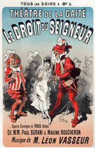 Zene. Az Úr uralma, Leon Vasseur operettje. Jules Cheret plakátja a Theatre de la Gaite 1. előadásához, Párizs, Franciaország alkotó: Jules Cheret