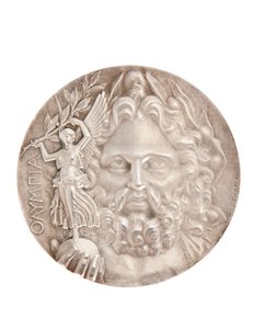 Első helyezett olimpiai érem, Athén 1896 (ezüst) (lásd még: 2628776) alkotó: Jules Clement Chaplain