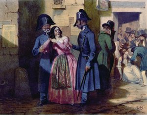 Egy prostituált letartóztatása a rendőrség által, 1835 körül