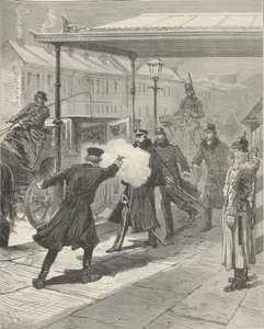 Mihail Loris-Melikov gróf meggyilkolása. A Le Monde Illustré-ből, 1880. alkotó: Jules-Descartes Férat