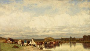 Tehenek átkelnek egy Fordon, 1836. alkotó: Jules Dupré