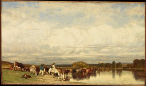 Gázlón átkelő tehenek alkotó: Jules Dupré