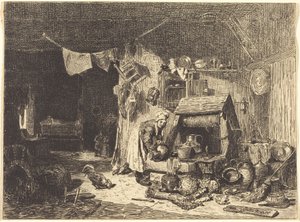 Egy parasztház belseje alkotó: Jules Dupré