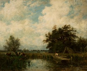 Tájkép tóval alkotó: Jules Dupré