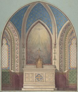 Oltárterv, Szent Klotild, 19. század második fele. Alkotók: Jules-Edmond-Charles Lachaise, Eugène-Pierre Gourdet. alkotó: Jules Edmond Charles Lachaise and Eugène Pierre Gourdet