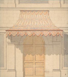 Ajtó feletti napellenző kialakítása, mór stílusban, 1830-97. Alkotók: Jules-Edmond-Charles Lachaise, Eugène-Pierre Gourdet.