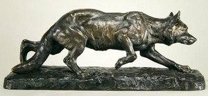 Guggoló farkas (bronz) alkotó: Jules Edmond Masson