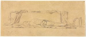 Vázlat a halott Krisztusról, aki a sír mellett fekszik, 1800-as évek. alkotó: Jules Eugene Lenepveu