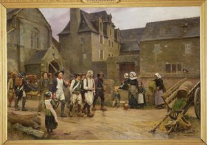 Fouesnant forradalmárai a Nemzeti Gárda által 1792-ben, 1886-87 körül (olaj, vászon)