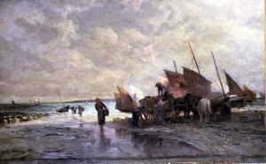 Hajózási jelenet alkotó: Jules Haienv
