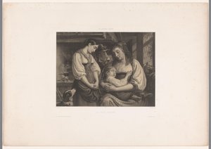 Anya sérült gyermek ölében Le petit blessé (cím a tárgyon) Svájci művészek (sorozat címe) Les artistes Suisses (sorozat címe a tárgyon) alkotó: Jules Hébert