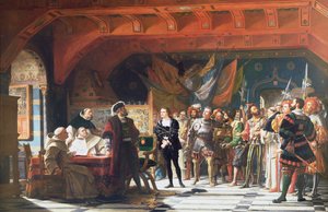Francis de Bonnivard (1496-1570), a chilloni fogoly, akit Savoyai herceg elé állítottak 1530-ban, 1870-ben alkotó: Jules Hippolyte Ravel