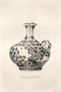 A kerámiaművészet története: Minden kor és minden nemzet kerámiájának leíró és filozófiai tanulmánya: Perzsia: Puha porcelán - Gargoulette, a Simorggal díszítve (VI. lemez)