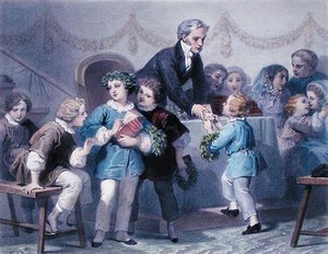A díjátadó ünnepség Henier, Bettannier és Morlon metszetével (színes litó) alkotó: Jules Marie (after) Desandre