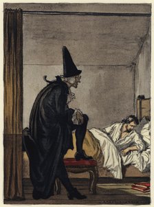 Illusztráció Casanova emlékirataihoz (színes litográfia) alkotó: Jules Marie Auguste Leroux