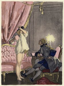 Illusztráció Casanova emlékirataihoz (színes litográfia) alkotó: Jules Marie Auguste Leroux