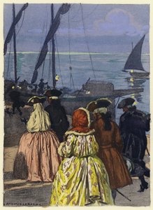 Illusztráció Casanova emlékirataihoz (színes litográfia) alkotó: Jules Marie Auguste Leroux