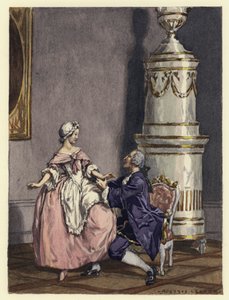 Illusztráció Casanova emlékirataihoz (színes litográfia) alkotó: Jules Marie Auguste Leroux