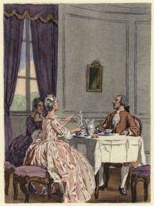 Illusztráció Casanova emlékirataihoz (színes litográfia) alkotó: Jules Marie Auguste Leroux