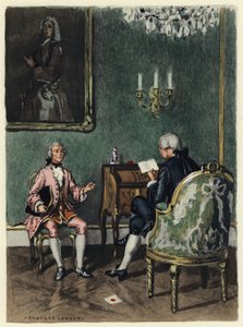 Illusztráció Casanova emlékirataihoz (színes litográfia) alkotó: Jules Marie Auguste Leroux