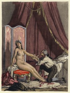 Illusztráció Casanova emlékirataihoz (színes litográfia) alkotó: Jules Marie Auguste Leroux
