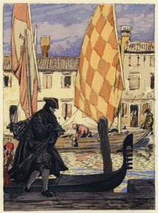Illusztráció Casanova emlékirataihoz (színes litográfia) alkotó: Jules Marie Auguste Leroux