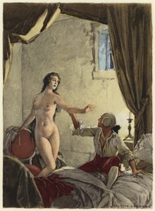 Illusztráció Casanova emlékirataihoz (színes litográfia) alkotó: Jules Marie Auguste Leroux