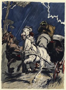 Illusztráció Casanova emlékirataihoz (színes litográfia) alkotó: Jules Marie Auguste Leroux