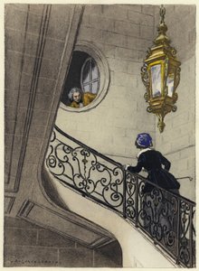 Illusztráció Casanova emlékirataihoz (színes litográfia) alkotó: Jules Marie Auguste Leroux