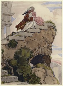 Illusztráció Casanova emlékirataihoz (színes litográfia) alkotó: Jules Marie Auguste Leroux