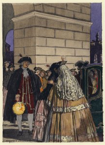 Illusztráció Casanova emlékirataihoz (színes litográfia) alkotó: Jules Marie Auguste Leroux