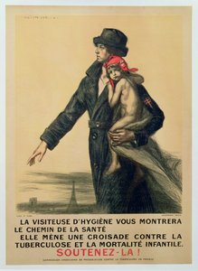 Tájékoztató plakát a tuberkulózis tudatosítása érdekében alkotó: Jules Marie Auguste Leroux