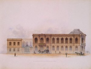 A Sztroganov-palota Szentpéterváron. Homlokzat, 1863 alkotó: Jules Mayblum