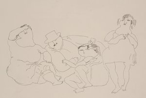 Család, 1923-25 (litho) alkotó: Jules Pascin