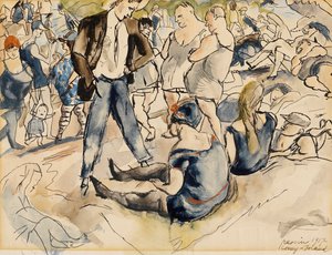 Figurák a tengerparton, Coney Island, 1917 (wc papíron) alkotó: Jules Pascin