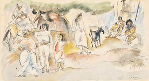 Déli figurák és kecske alkotó: Jules Pascin