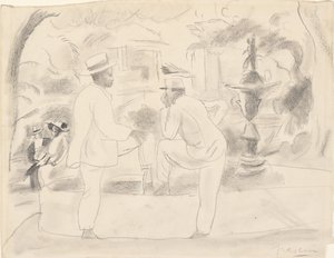 Két férfi a parkban, Havanna alkotó: Jules Pascin
