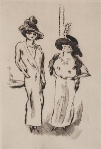 Két nő a bálban, 1910 körül (rézkarc) alkotó: Jules Pascin