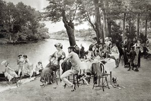 Jelenet a Marne folyó partján (fénykép) alkotó: Jules Scalbert