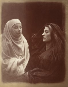 A kis novícia és Guinevere királyné az almsburyi Szent Alamizsnaházban alkotó: Julia Margaret Cameron