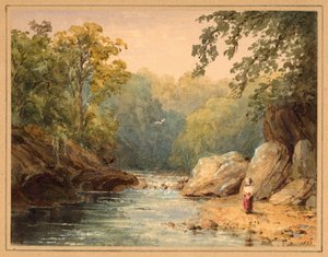 Az Emmet Burn-en, a North Tyne-on alkotó: Julia Swinburne