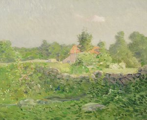 Táj és farm, 1895 körül (olaj, vászon) alkotó: Julian Alden Weir