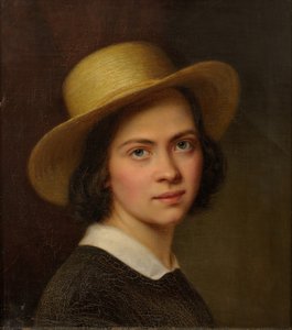 Észt: "Önarckép (szalmakalapban)" alkotó: Julie Wilhelmine Hagen-Schwarz