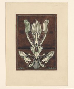 Egy virág bimbói április (cím az objektumon) alkotó: Julie de Graag (signed by artist)