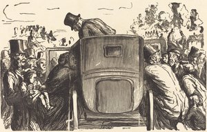 Univerzális kiállítás: A külföldi minden kívánatos létesítményt megtalál... alkotó: Julien Antoine Peulot after Honoré Daumier