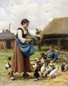 A tanya udvarán,